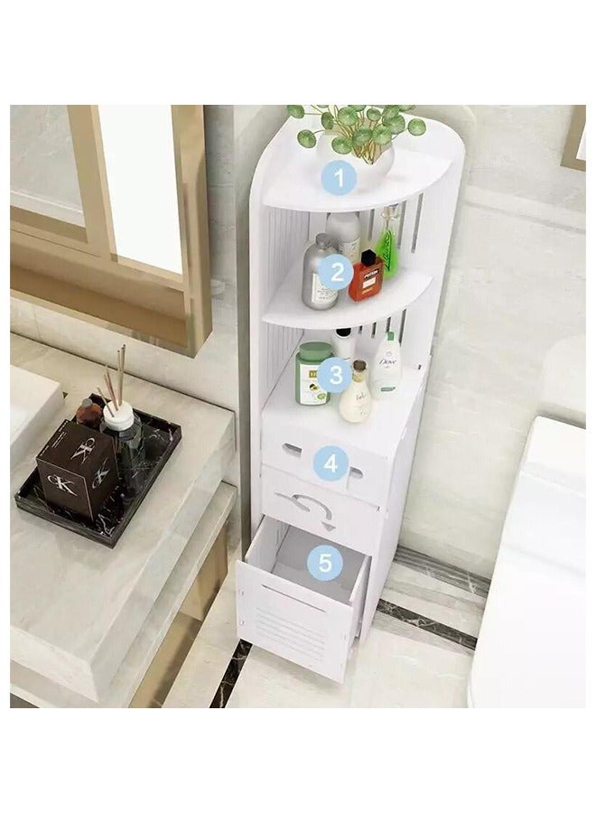 Yameem Cabinet Storage Freestanding Bathroom Corner Shelf  Space Saver Organizer - Image 2