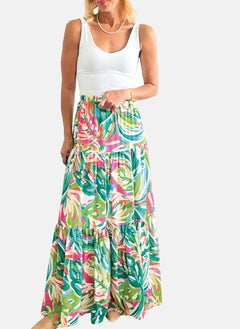 يونيكي Multicoloured Tiered Printed Maxi Skirt  - Image 4