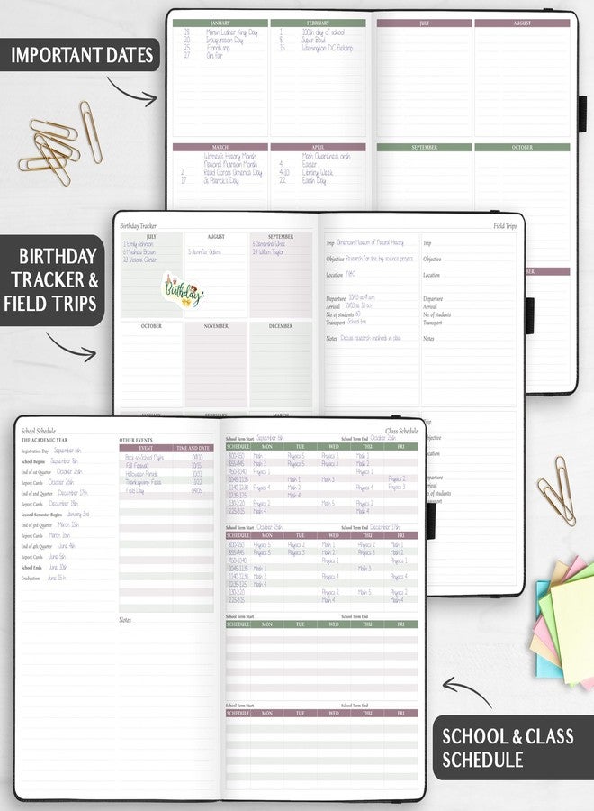 Legend Planner Legend Teacher Planner - Undated Lesson Plan Book for Teachers with Weekly & Monthly Calendars - Classroom Organization & School Year Planner - 8.5”x11.5” Hardcover (Black Debossed) - Image 5