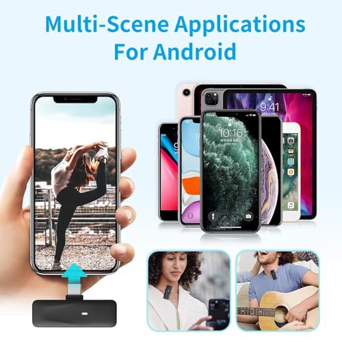Bietrun Wireless Microphone, Noise Cancellation Lapel Wireless Mic for Youtubers, Video Recording, Facebook, Compatible for Type-C Android/iPhone/Cameras/Laptop (Dual Channel Version (BIT24) - Image 2