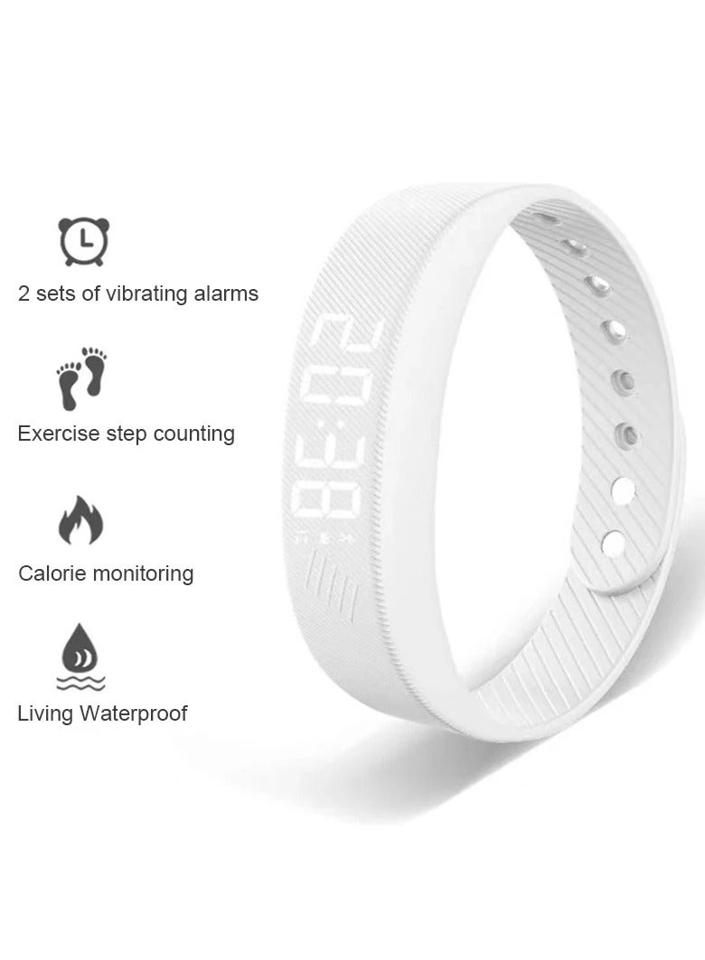 AROAQ Smart Sports Bracelet with Vibrating Alarm Clock, Running Pedometer Bracelet for Male and Female Students 