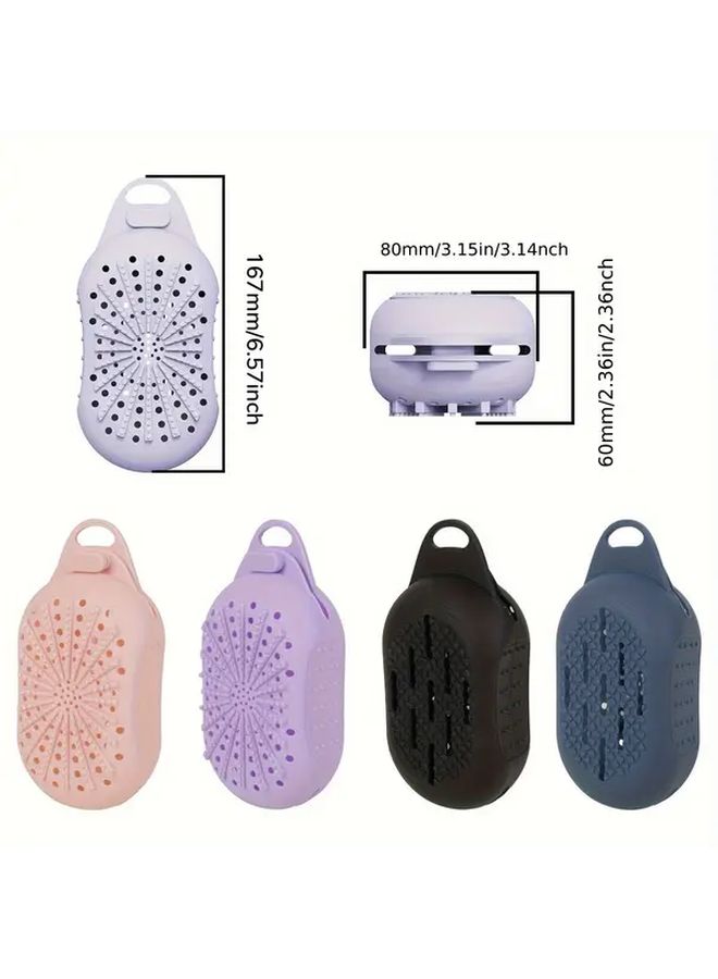 Black Silicone Soap Bag with Foam Dots Oval Shower Tool - Image 3