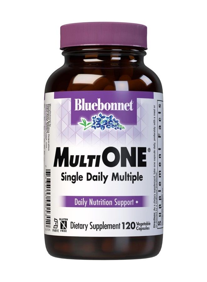 Bluebonnet Nutrition Multi One (With Iron) Vegetable Capsules, Complete Full Spectrum Multiple Vitamin Supplement, B Vitamins, Gluten & Milk free, kosher, 4 Month Supply, 120 Count - Image 1
