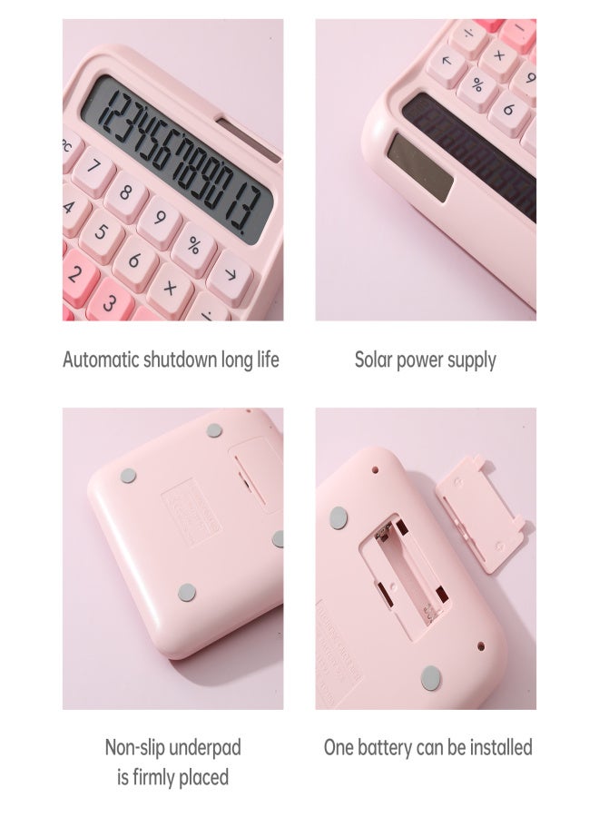 Desktop Calculator 12 Digit Large and LCD Display Big Button Calculators Solar Power and Battery Operated Suitable for Office School Home for Kids Students Accountant - Blue - Image 3