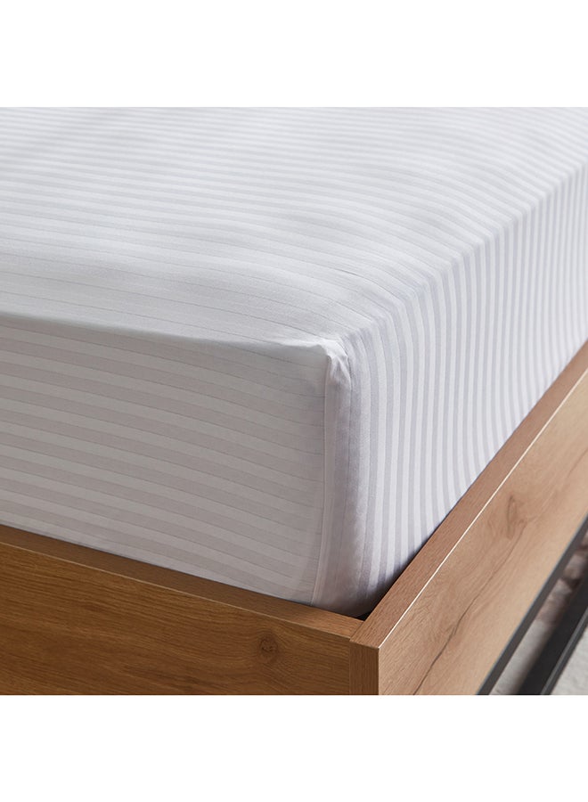 Home Box Hamilton Stripe Satin Cotton Single Fitted Sheet 200 x 30 x 90 cm  - Image 5