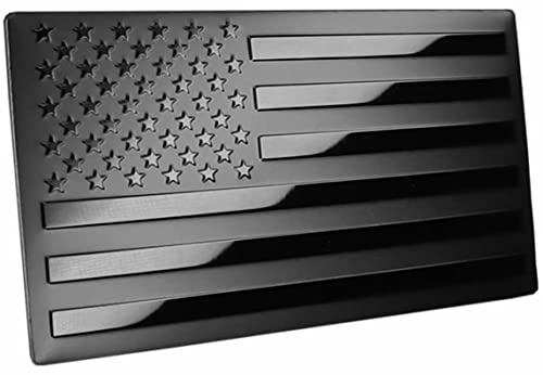 eVerHITCH USA American Metal Flag Auto Fender Emblem for Cars Trucks 5x3 Black 1 Pack - Image 1