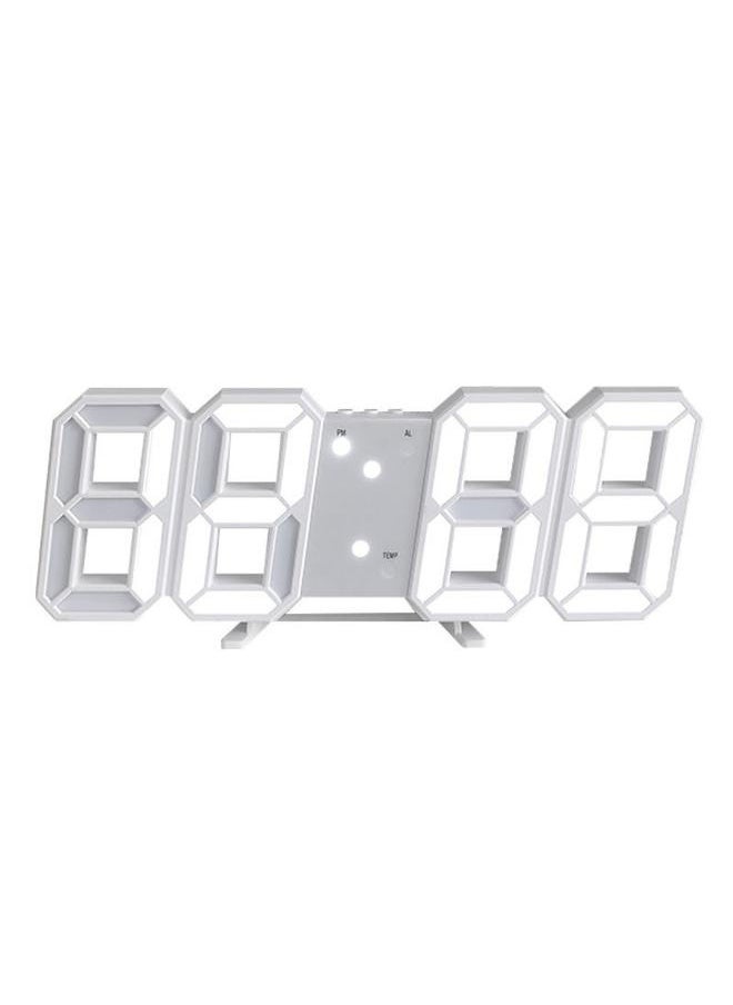 yongsheng Multifunctional LED Digital Wall Clock 12H/24H Time Display With Alarm Plastic White 22.5*4.5*8.5CM-  - Image 1