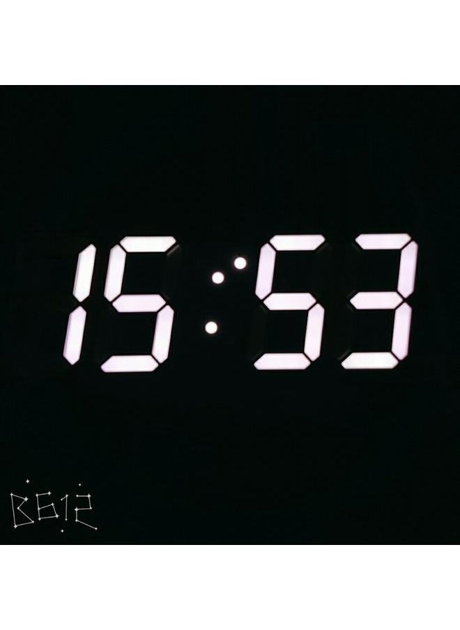 yongsheng Multifunctional LED Digital Wall Clock 12H/24H Time Display With Alarm Plastic White 22.5*4.5*8.5CM-  - Image 4