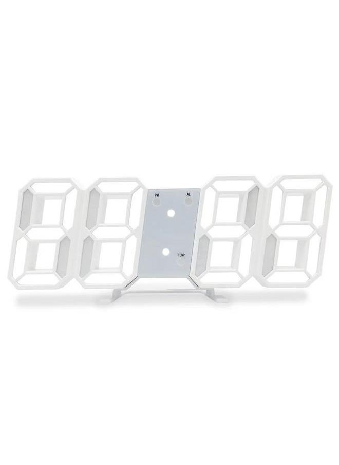 yongsheng Multifunctional LED Digital Wall Clock 12H/24H Time Display With Alarm Plastic White 22.5*4.5*8.5CM-  - Image 3