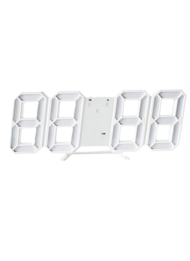 yongsheng Multifunctional LED Digital Wall Clock 12H/24H Time Display With Alarm Plastic White 22.5*4.5*8.5CM-  - Image 5
