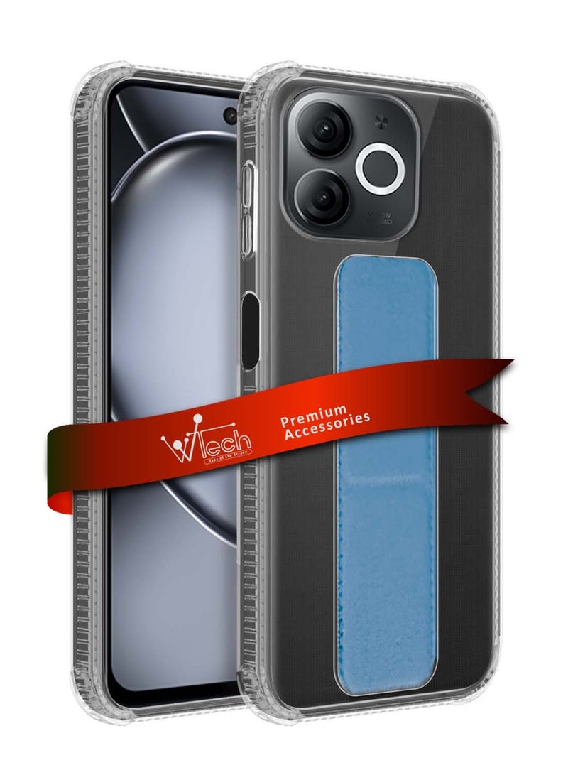 دبليو تيك غطاء وسادة هوائية بمقبض يدوي من مادة TPU من Itel A80 4G 2024 - شفاف/أزرق سماوي - Image 1