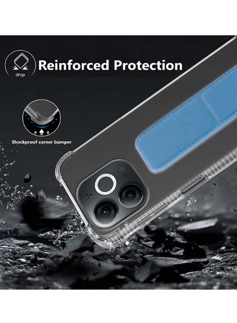 دبليو تيك غطاء وسادة هوائية بمقبض يدوي من مادة TPU من Itel A80 4G 2024 - شفاف/أزرق سماوي - Image 4