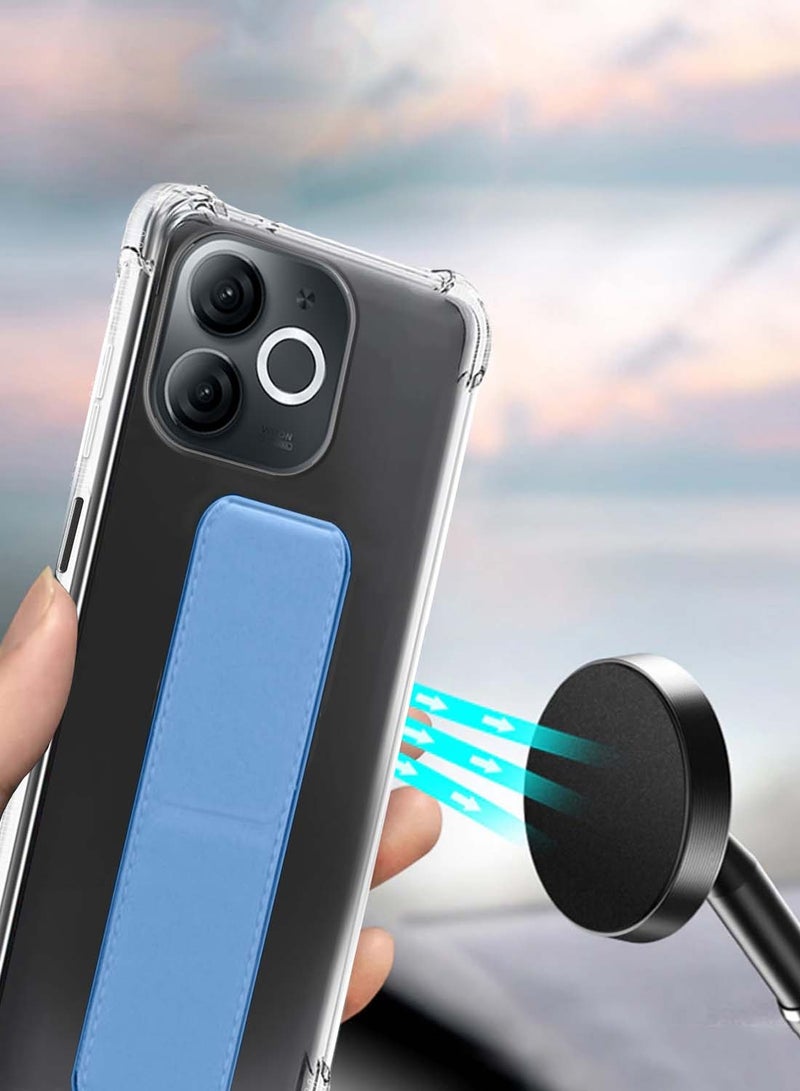 دبليو تيك غطاء وسادة هوائية بمقبض يدوي من مادة TPU من Itel A80 4G 2024 - شفاف/أزرق سماوي - Image 5