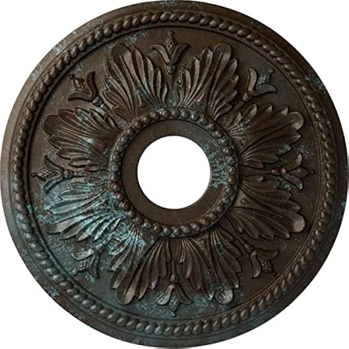 CM18ED1BBS EDINBURGH CEILING MEDALLION, 18 1/8"OD X 3 1/2"ID X 2 3/4"P (FITS CANOPIES UP TO 5 1/8"), HAND-PAINTED BRONZE BLUE PATINA - Image 1