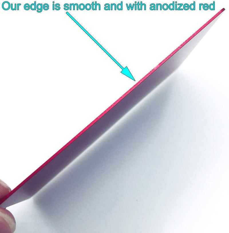 ebamaz Metal Business Cards Anodized Aluminum Plaque Plate 86X54X0.8mm (Red, Blank,10PCS) - Image 3