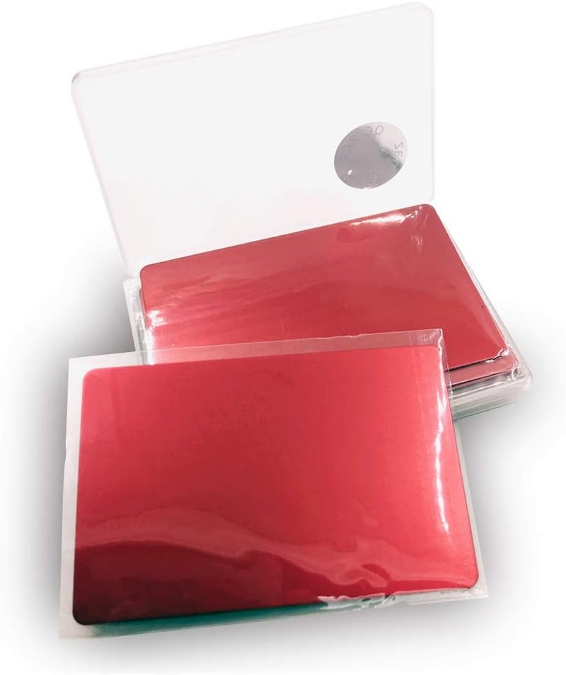 ebamaz Metal Business Cards Anodized Aluminum Plaque Plate 86X54X0.8mm (Red, Blank,10PCS) - Image 5