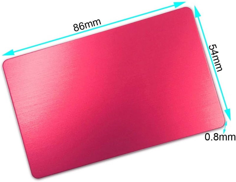 ebamaz Metal Business Cards Anodized Aluminum Plaque Plate 86X54X0.8mm (Red, Blank,10PCS) - Image 2