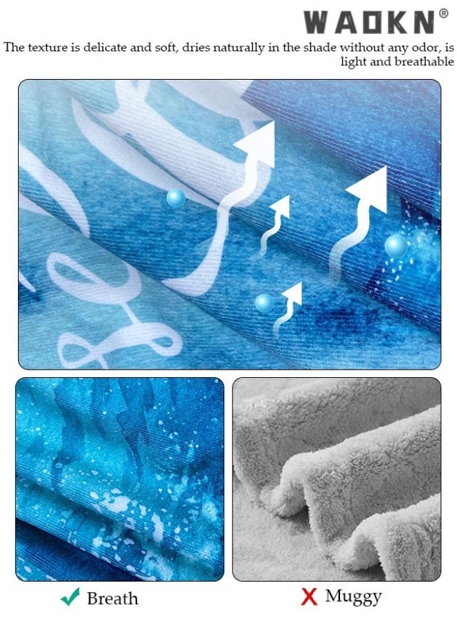 WAOKN Hooded Bathrobe for Adults, Microfiber Towel Poncho with Hood, Quick Dry Surf Poncho, Lightweight Pool Poncho Men Women Hooded Beach Towel for Water Sports Outdoor , unisex , Adult bathrobes, beach towels , 75*110cm. - Image 3
