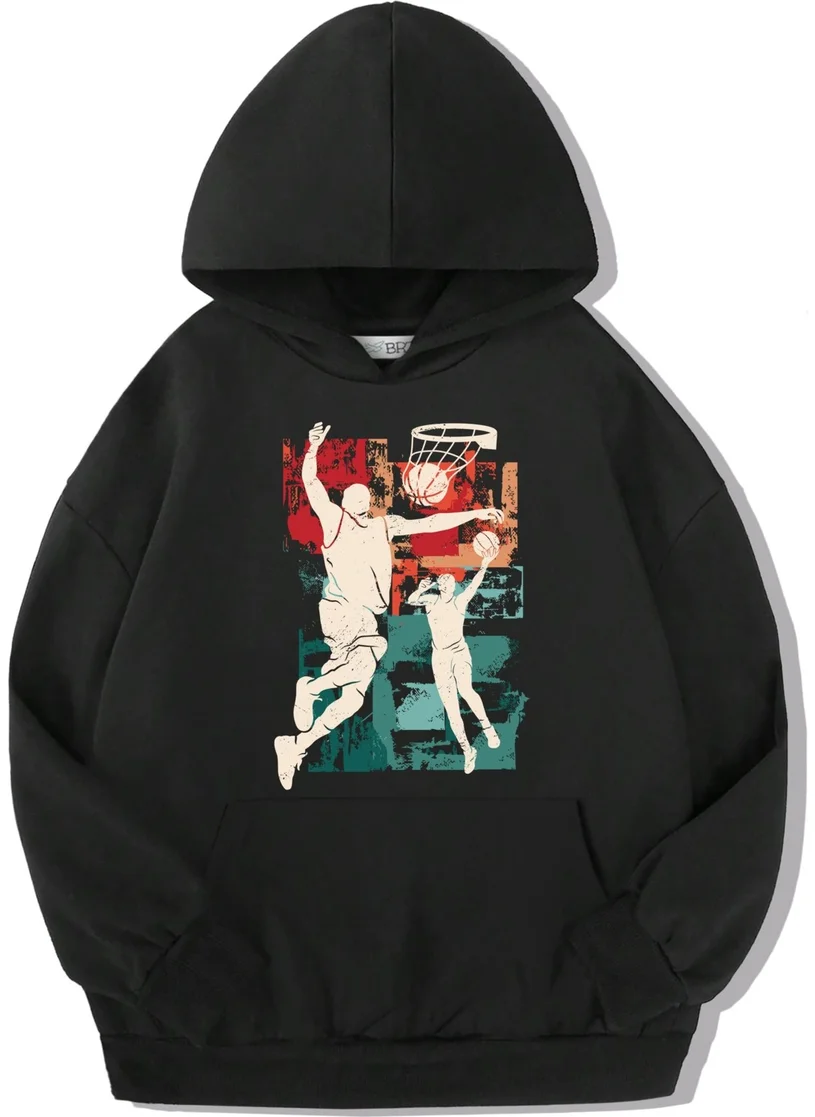 بي ار زد كولكشن Unisex Kids Basketball Silhouette Hoodie Sweat