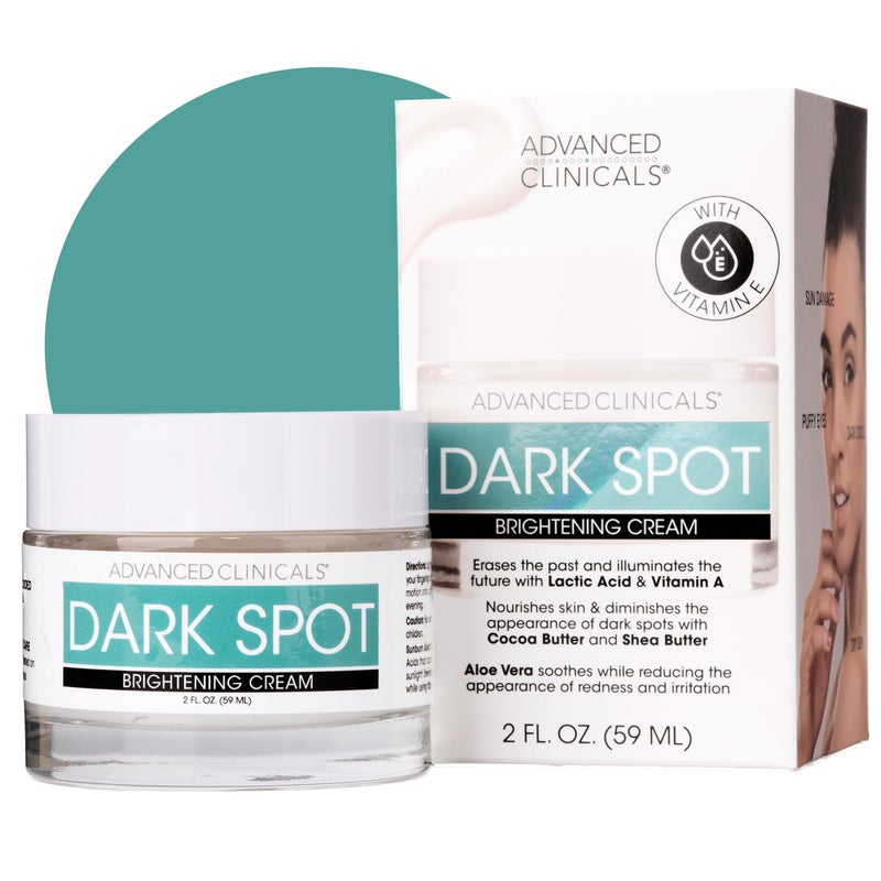 Advanced Clinicals Dark Spot Face Moisturizer | Lactic Acid Lotion For Face With Caffeine, Cocoa Butter, & Vitamin A | Brightening Cream Visibly Reduces Look Of Dark Spots & Uneven Skin Tone, 2 Fl Oz - Image 1