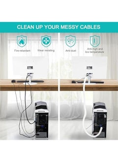 Topleo SCRIBBEO 9.8ft/3m - 3/4inch 19mm Cable Organizer, Computer Wire Organizer Sleeve Cable Sleeve for Cable Management, Cord Wrap Wire Protector Tubing for Pets, PC Cable Wrap, Black (3m-3/4" (white))  - Image 4