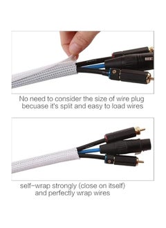 Topleo SCRIBBEO 9.8ft/3m - 3/4inch 19mm Cable Organizer, Computer Wire Organizer Sleeve Cable Sleeve for Cable Management, Cord Wrap Wire Protector Tubing for Pets, PC Cable Wrap, Black (3m-3/4" (white))  - Image 2