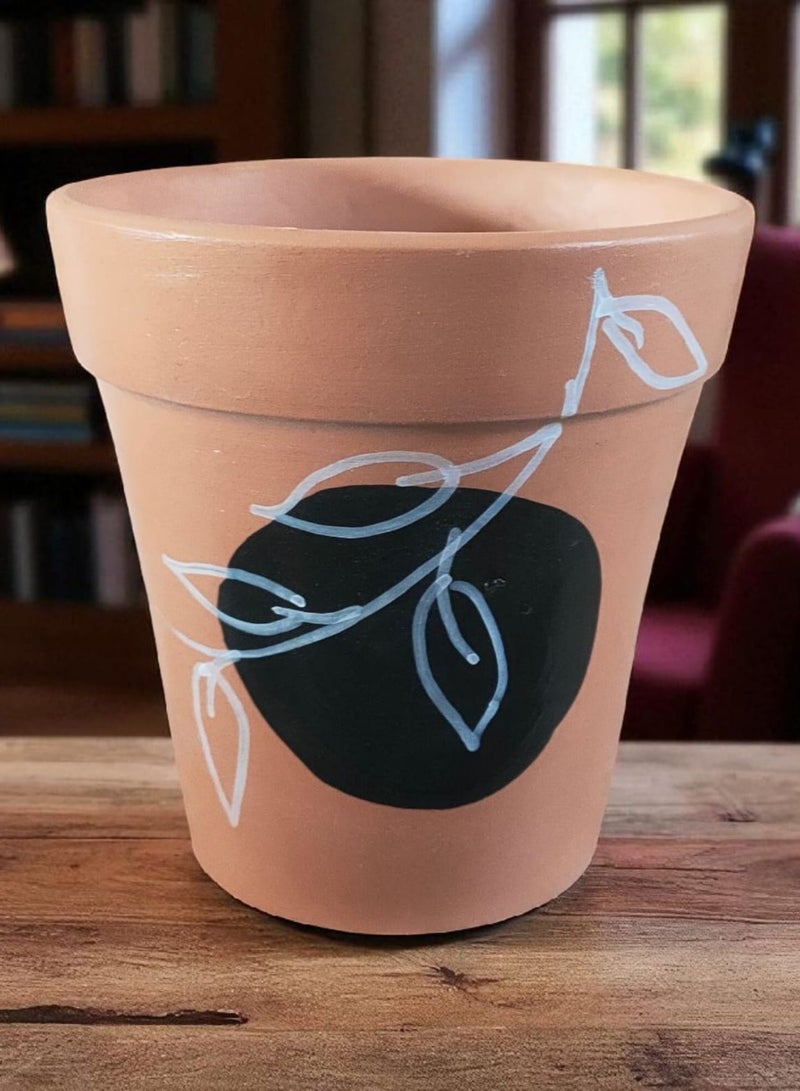 كلور زون بوتري بوت زرع فخار - مقاس 10 سم لتزيين المكتب واكسسوارات المطبخ وديكور المنزل ، طين محروق - Image 1