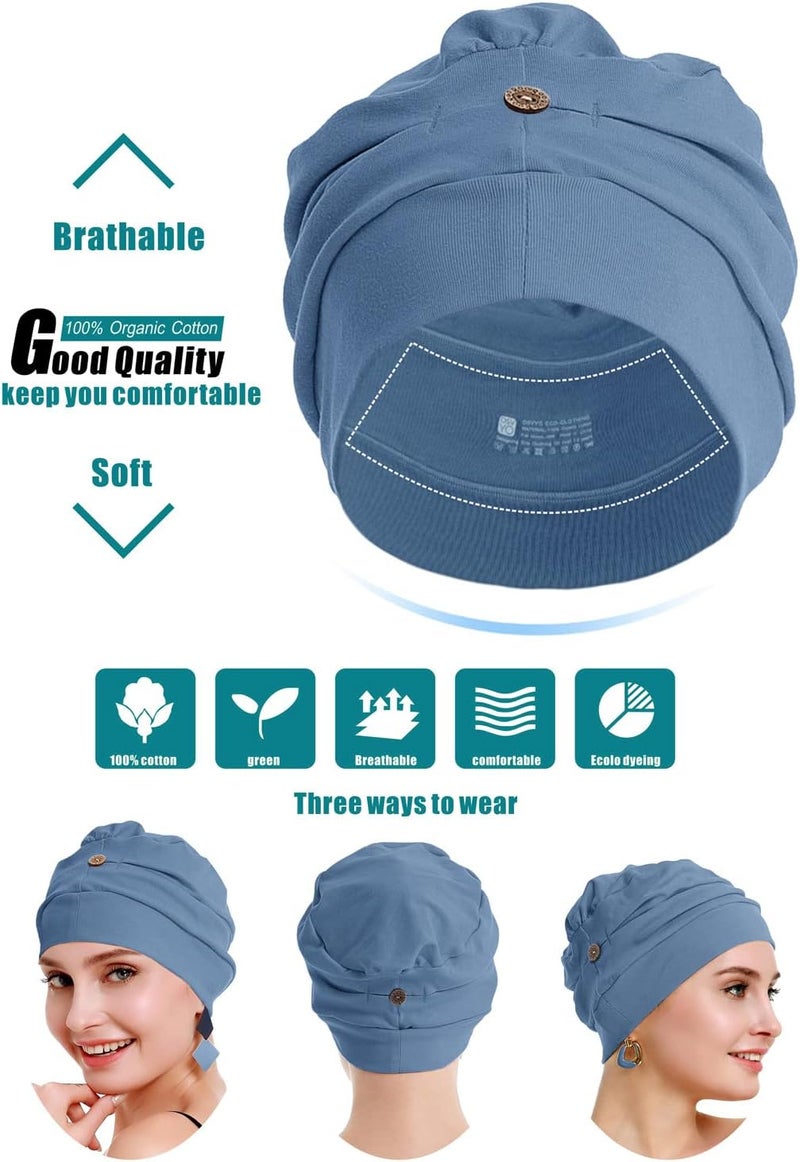osvyo Cotton Chemo Turbans for Women Cancer Hairloss hat - Cotton Lightweight Headwear Sealed Packaging - Image 2