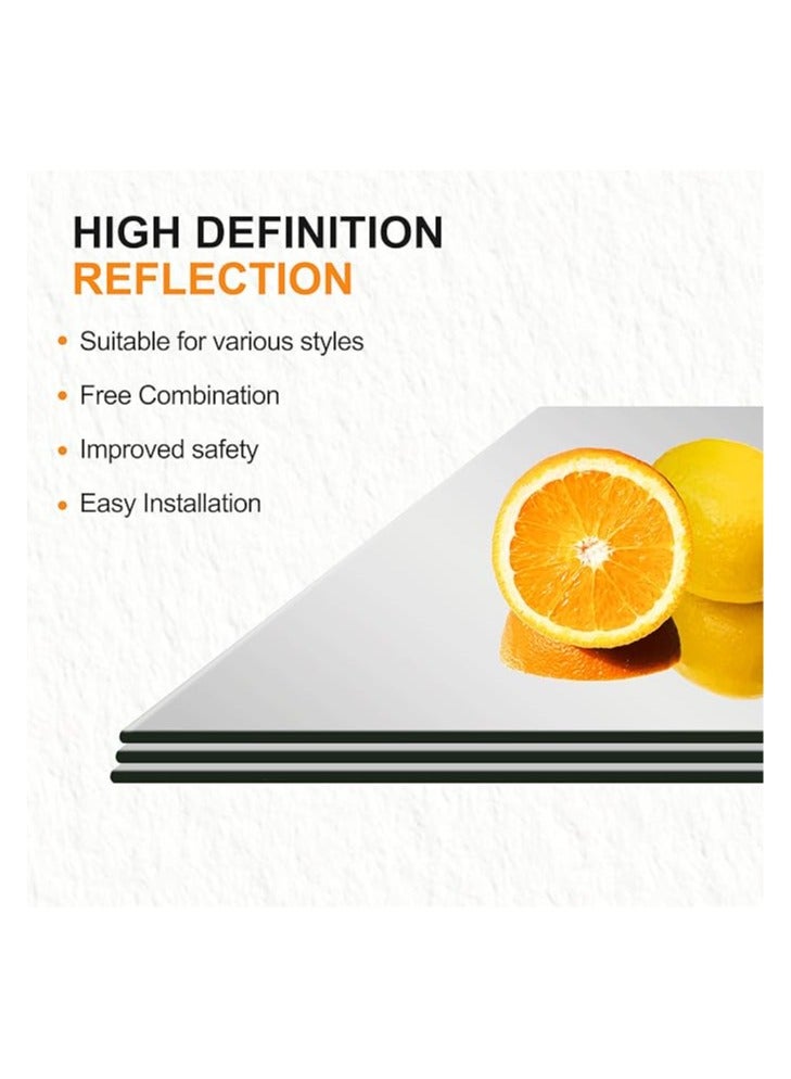 Delma Home Gym Mirror Tiles, 14'' x 12'' Glass Frameless Mirror (16 PCS), Large Wall Mirror for Home Gym,Bedroom,Door,Bathroom (Glass - 14'' x 12'' - 16PCS) - Image 5
