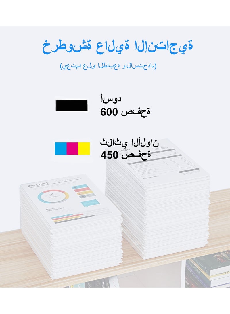 خراطيش حبر PG-445XL CL-446XL 445 446 عالية الإنتاجية بديلة لخراطيش حبر كانون 445 446 لخراطيش حبر كانون 445 446 متوافقة مع طابعات كانون Lp2840 Mg2440 Mg2540 Mg2940 (عبوتان، 445XL 446XL) - Image 3