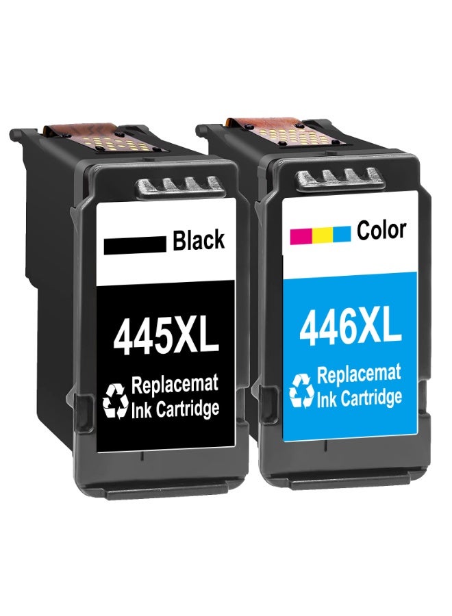 خراطيش حبر PG-445XL CL-446XL 445 446 عالية الإنتاجية بديلة لخراطيش حبر كانون 445 446 لخراطيش حبر كانون 445 446 متوافقة مع طابعات كانون Lp2840 Mg2440 Mg2540 Mg2940 (عبوتان، 445XL 446XL) - Image 1