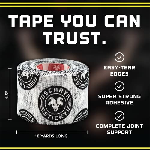 Goat Tape Scary Sticky Premium Hook Grip Tape, Athletic Tape for Cross Training, Weightlifting Tape, Cross Training Accessories, Sports Grip Tape - 30 Feet Long, Black/Yellow, 2 Rolls - Image 4