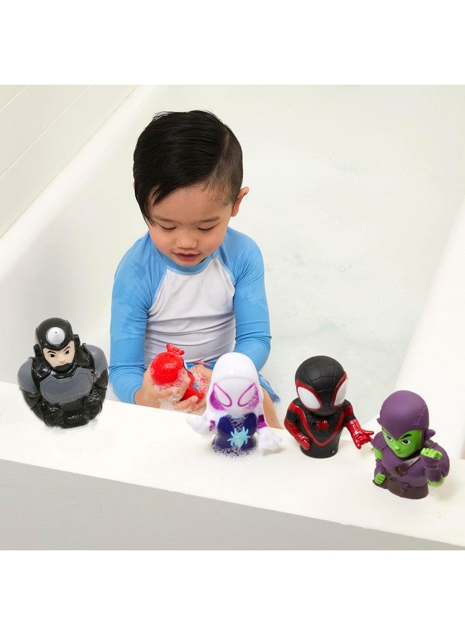 Marvel Spidey & Friends - 5 Piece Bath Squirter Bucket Set - Bath Toys for Baby and Toddlers - Includes Organizer Bucket - Store Bath Time Water Toys - Image 5