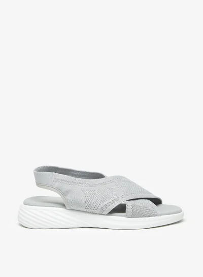 فلورا بيلا من شو إكسبرس Womens Flora Bella Textured Cross Strap Slip-On Flatform Sandals