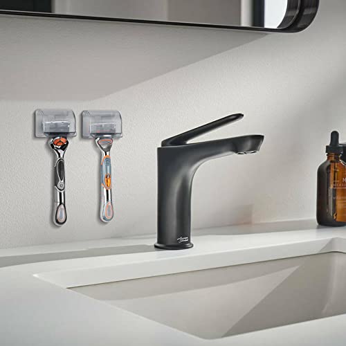 LUEXBOX 2 Pcs Plastic Razor Holders with Cover for Shower Wall, Self Adhesive Waterproof Razor Rack for Bathroom, Compatible with Fusion 5 Proglide, Mach 3 Classic(Grey) - Image 3
