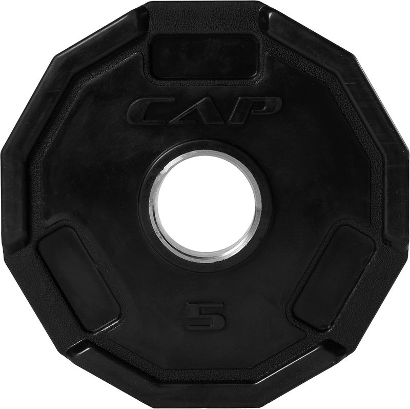 CAP Barbell 12-Sided Rubber Olympic Grip Weight Plates, Black | Multiple Sizes - Image 1