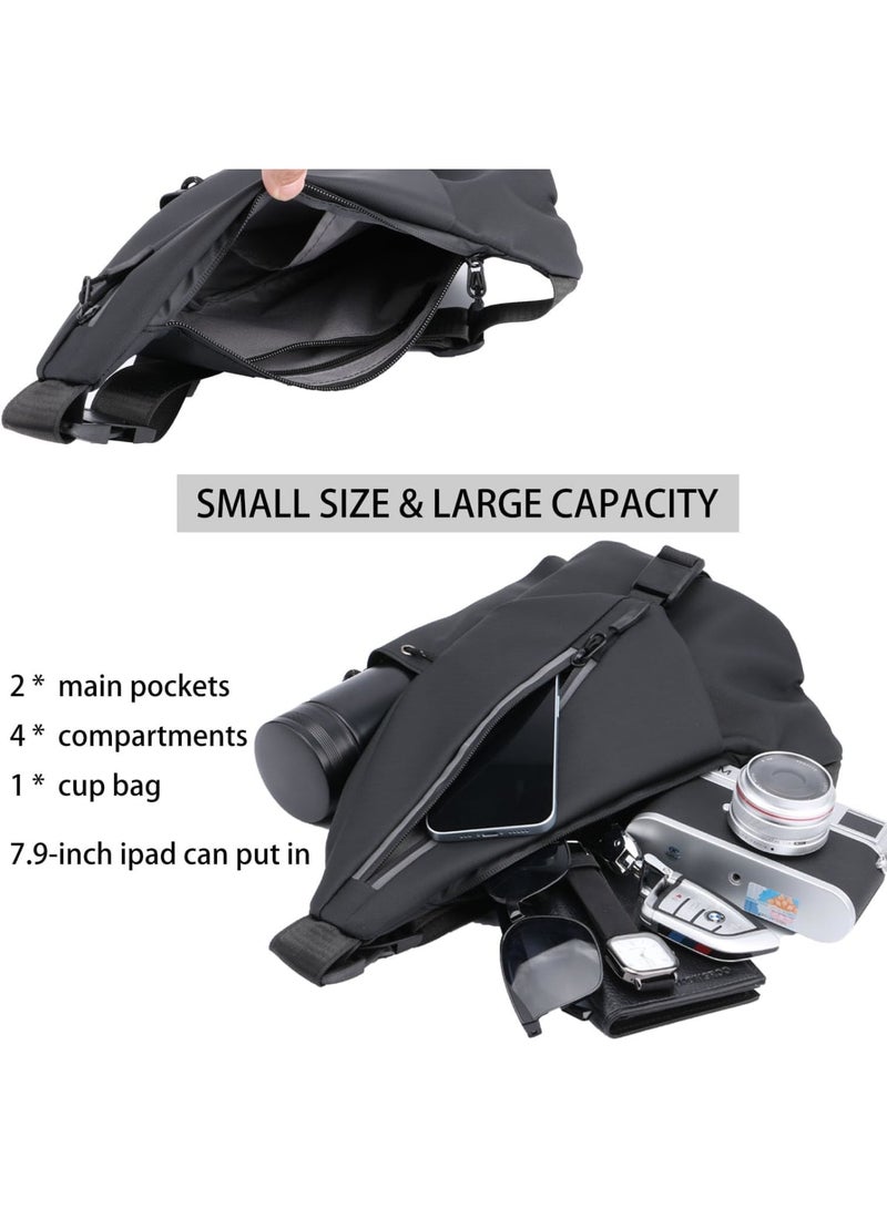 SOLARAE Sling Bag, Mobile Phone Bags, Crossbody Backpack Shoulder Chest Bag, Travel Bike Gym Bag With Water Bottle for Men and Women, for Travel Cycling Hiking - Image 3