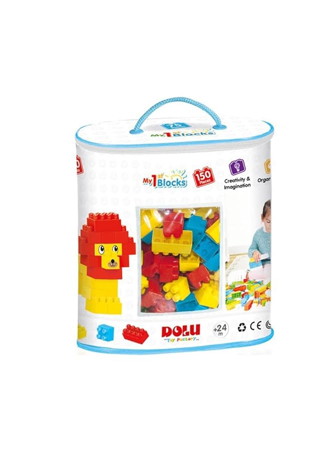 Dolu My First Blocks Construction Brick Bag 150 Pcs For Ages 2+ Years Old Multicolored - Image 3