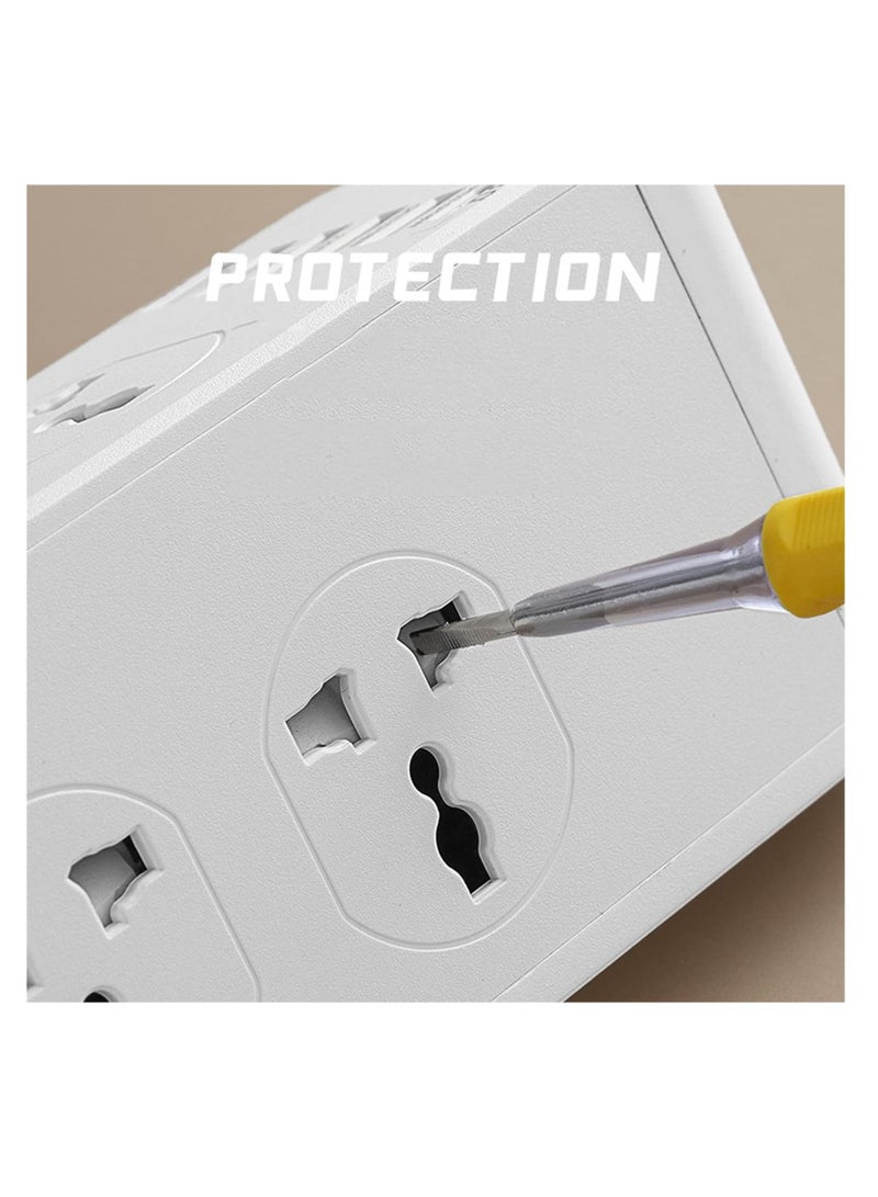 تايكوم واقي عرام مع  وسلك تمديد مسطح بمأخذ تيار متردد على نطاق واسع و 5 منافذ   من النوع C ومحطة سطح مكتب صغيرة ، ومقبس مدمج للسفر  والمنزل والمكتب - Image 3