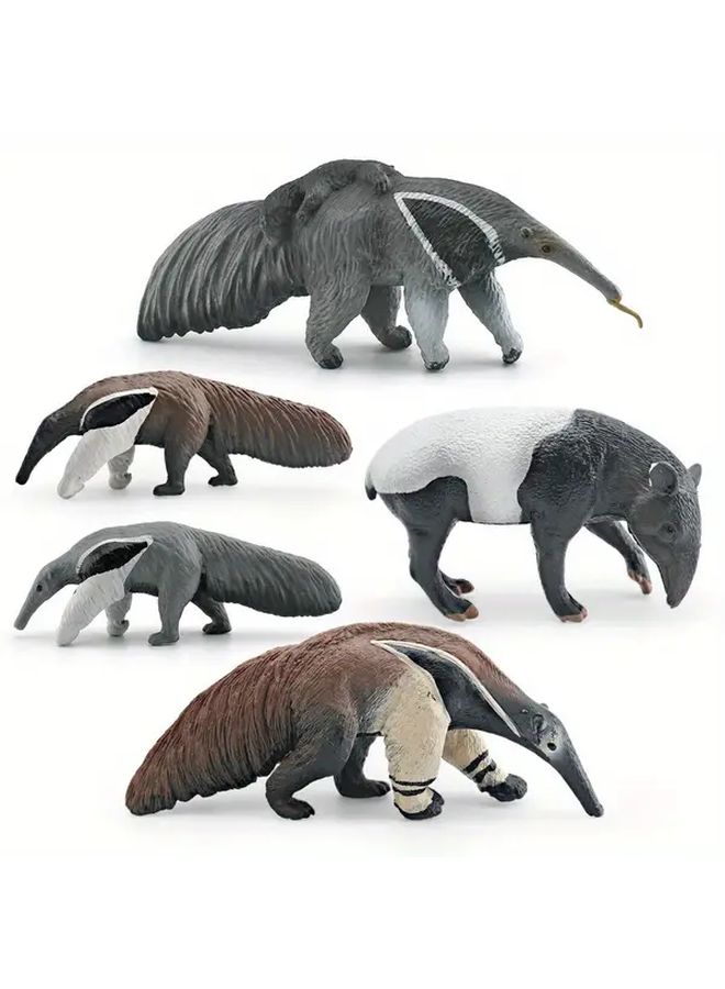 PL127 2635 Ant Eater PVC Wildlife Sculpture Detailed Fur Texture Desktop Decor - Image 1