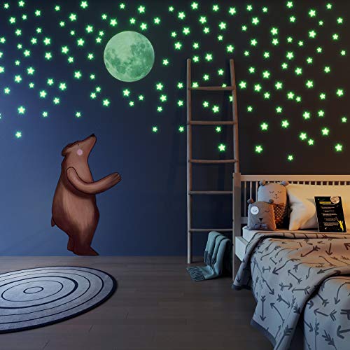 LIDERSTAR Stars for Ceiling – Glow in The Dark Stars and Moon Wall Decals for Kids Bedroom or Nursery, Luminous Star Stickers for Ceiling, Self-Adhesive Fluorescent Night Sky Decor, Gift for Boys and Girls - Image 4