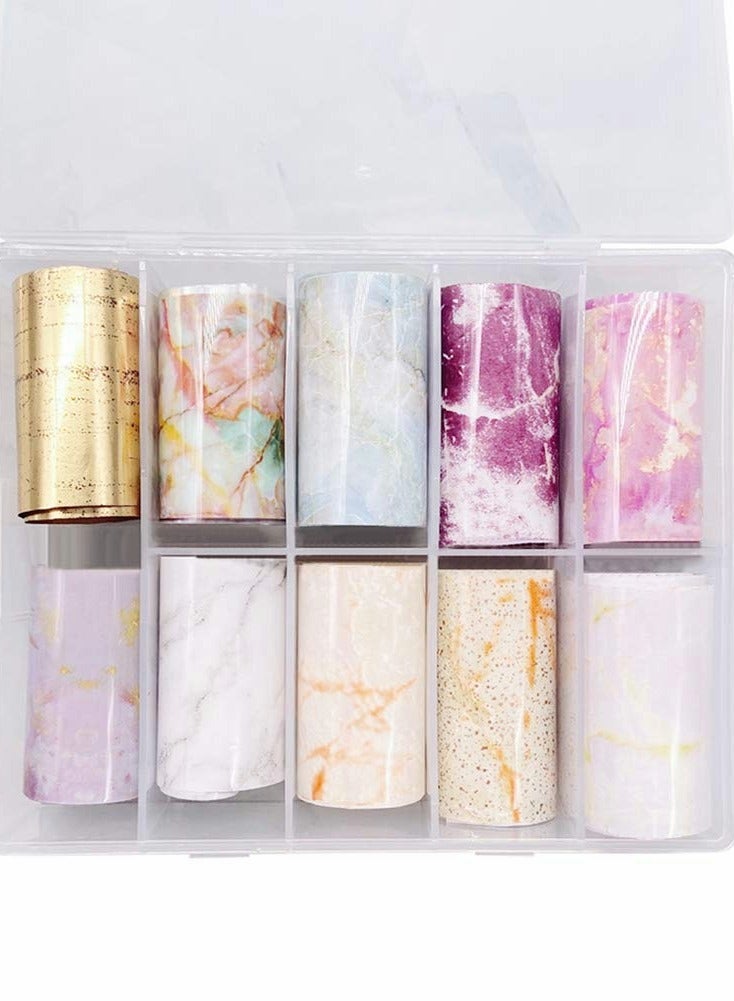 KASTWAVE 10 Rolls Nail Foil Transfer Sticker - Image 1