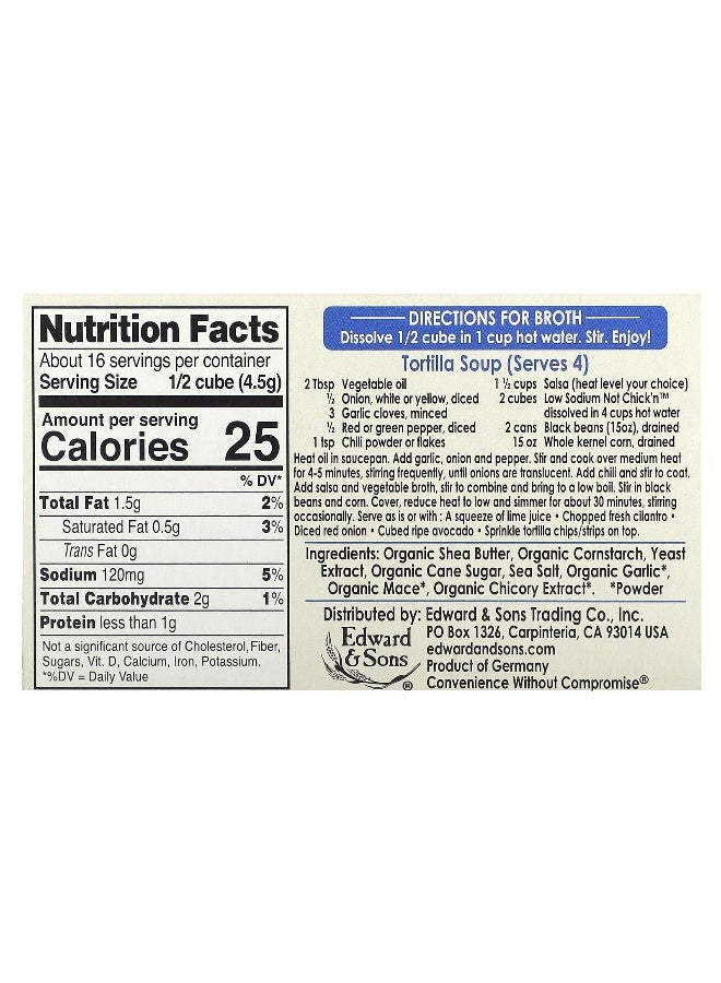 Edward & Sons Edward & Sons, Not-Chick'n Bouillon Cubes, Low Sodium, 8 Cubes  - Image 2