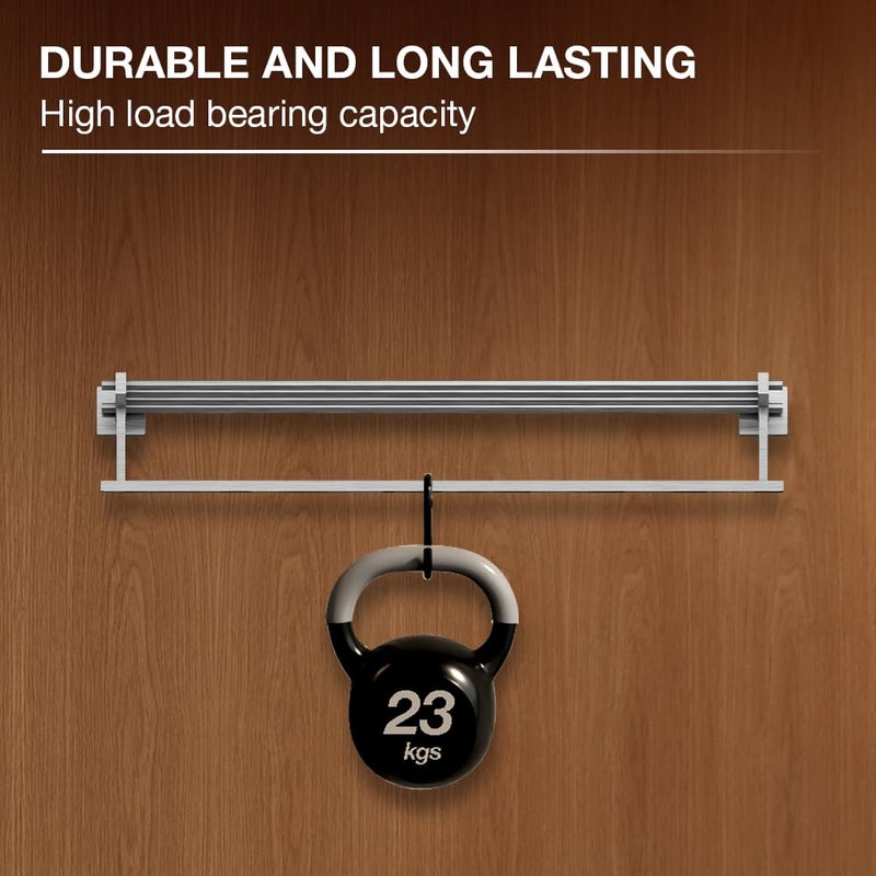 Kohler Kohler Multipurpose Towel Rack, SS304 Stainless Steel, 2 Years Warranty, Brushed Steel Finish, 65cmx20.3cmx11.3cm LBH, 23kg Load Bearing Capacity  - Image 4
