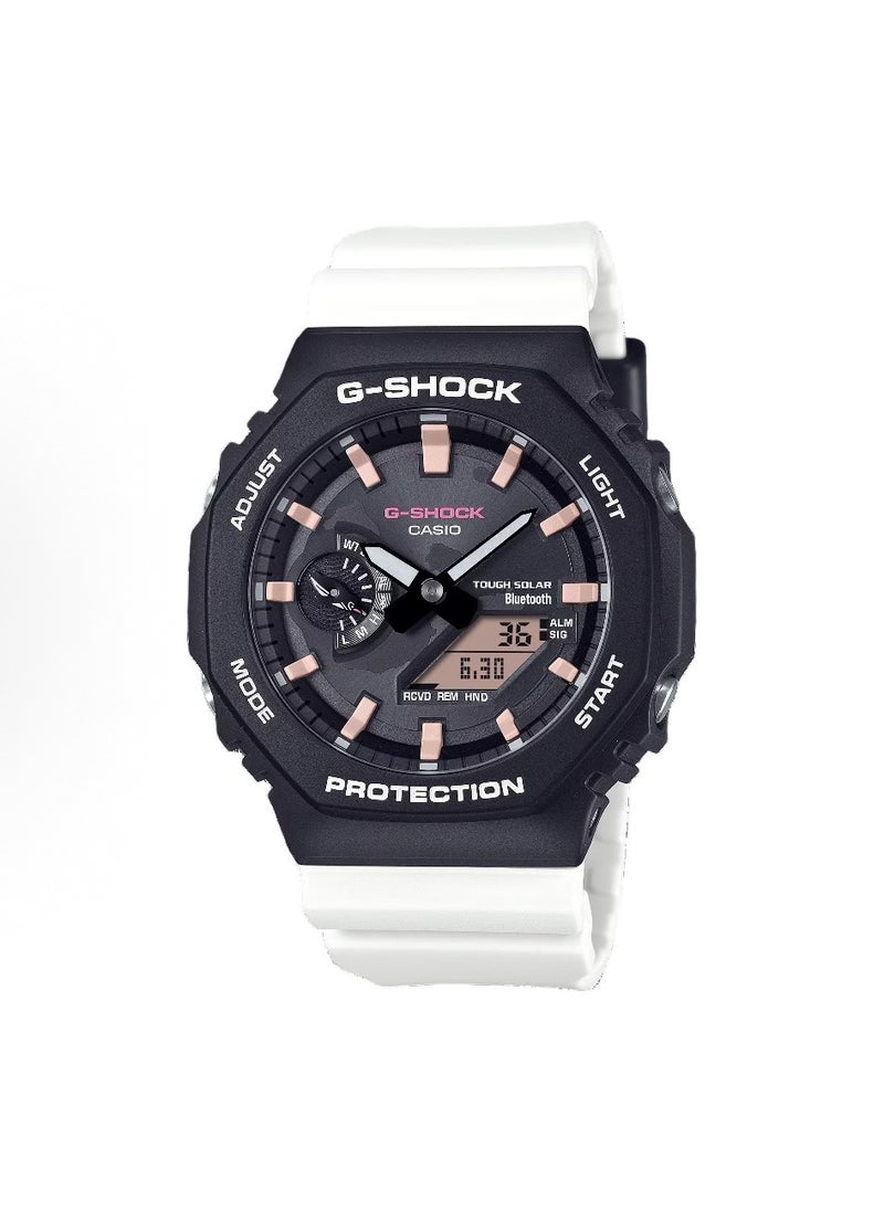 CASIO - octagonal sports waterproof and shockproof watch GA-2100 white black pink - Image 1