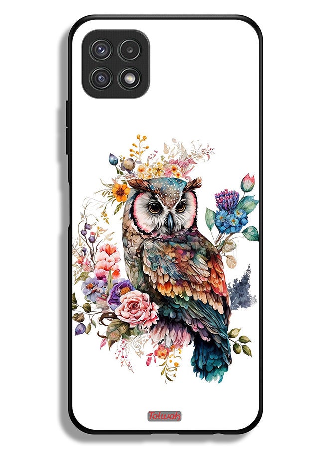 Tolwak Samsung Galaxy A22 5G Protective Case Cover Owl Abstract Art - Image 1