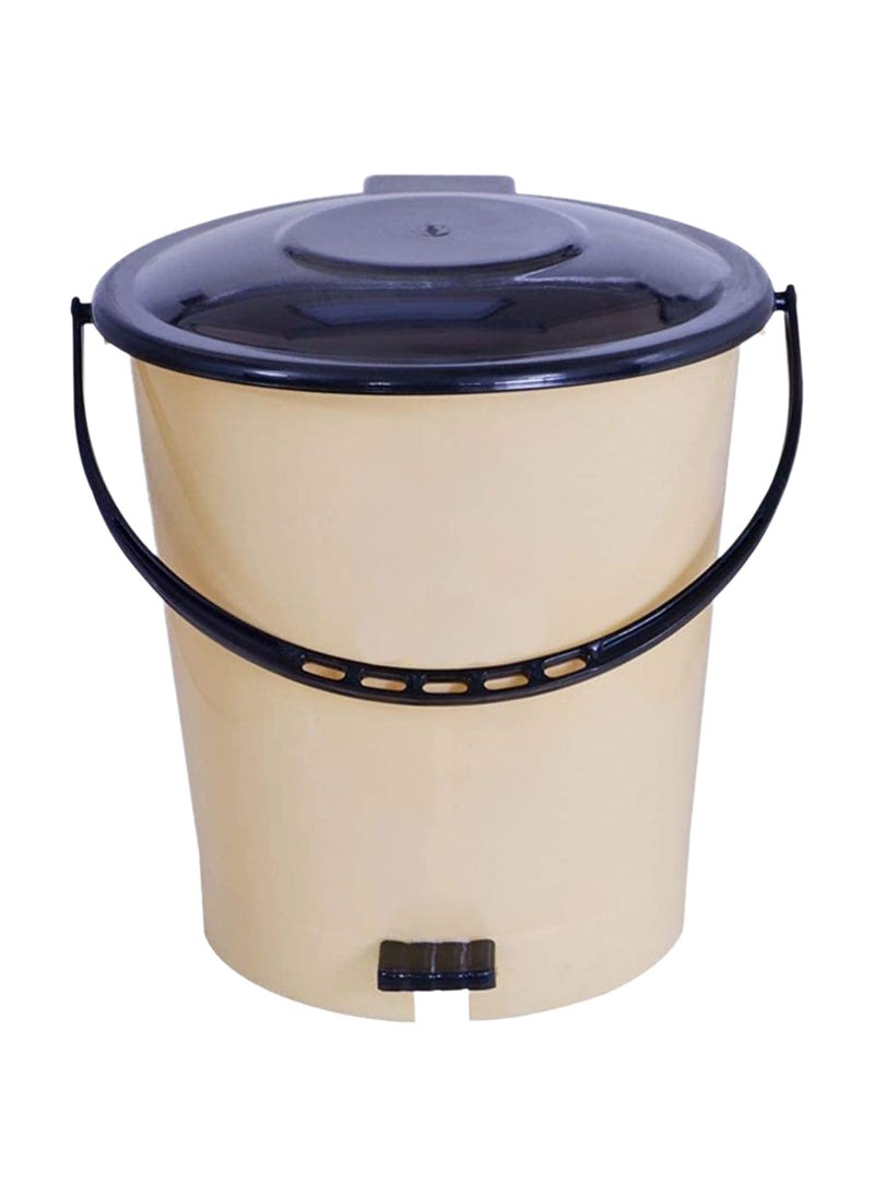 Kuber Industries Kuber Industries Plastic Pedal DustbinWastebin With Handle 10 Liter Cream Brown47KM0993  - Image 1