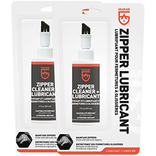 GEAR AID Zipper Cleaner and Lubricant for Wetsuits Tents and Bags 2 fl oz 2 Pack