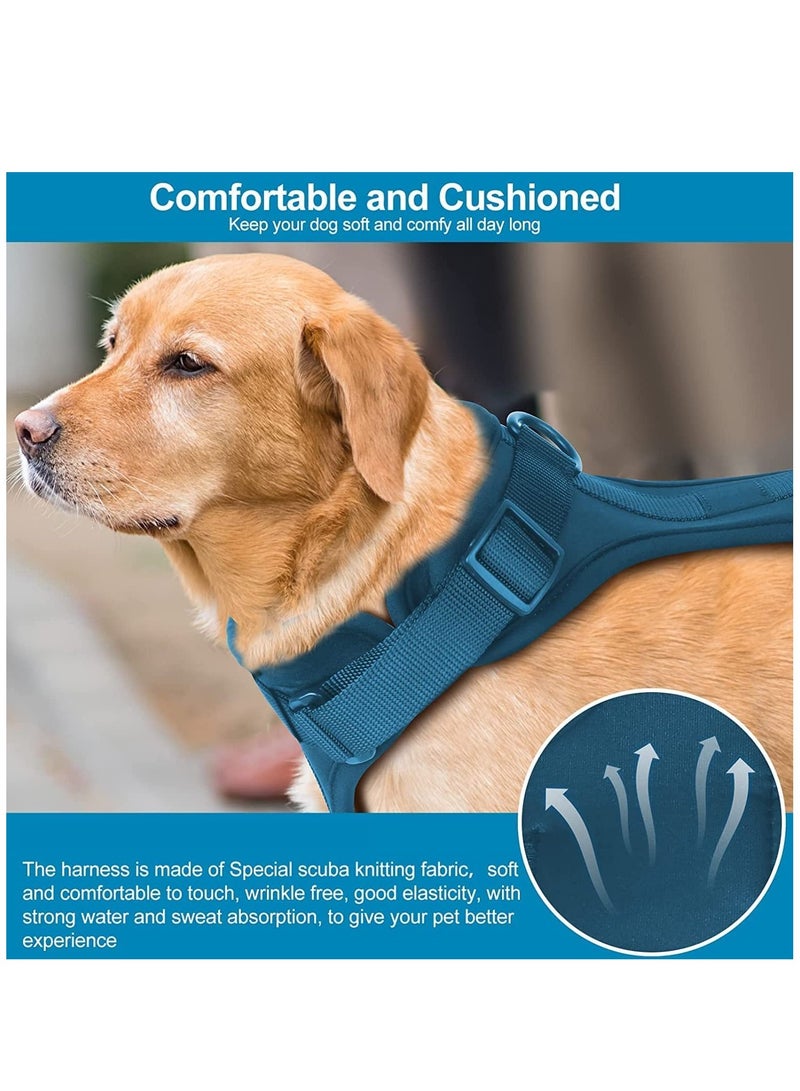 SYOSI حزام خفيف الوزن للكلاب قابل للتعديل متين وقابل للتنفس صدرية حيوانات أليفة بحزام مع وسادة ناعمة ومريحة، سهل التنظيف، للكلاب الصغيرة والمتوسطة والكبيرة S، Navy - Image 5