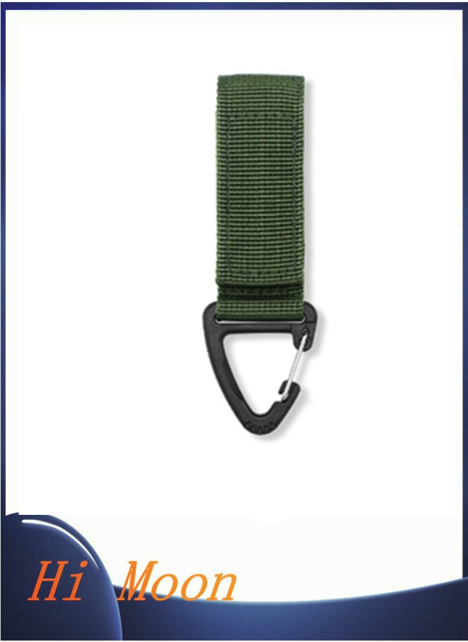 Hi Moon Outdoor Tactical Backpack Buckle 360 Degree Rotating Triangle Buckle Multi Functional Mountaineering Buckle D Ring Keychain For Camping Hiking Soft Webbing Construction Worker 